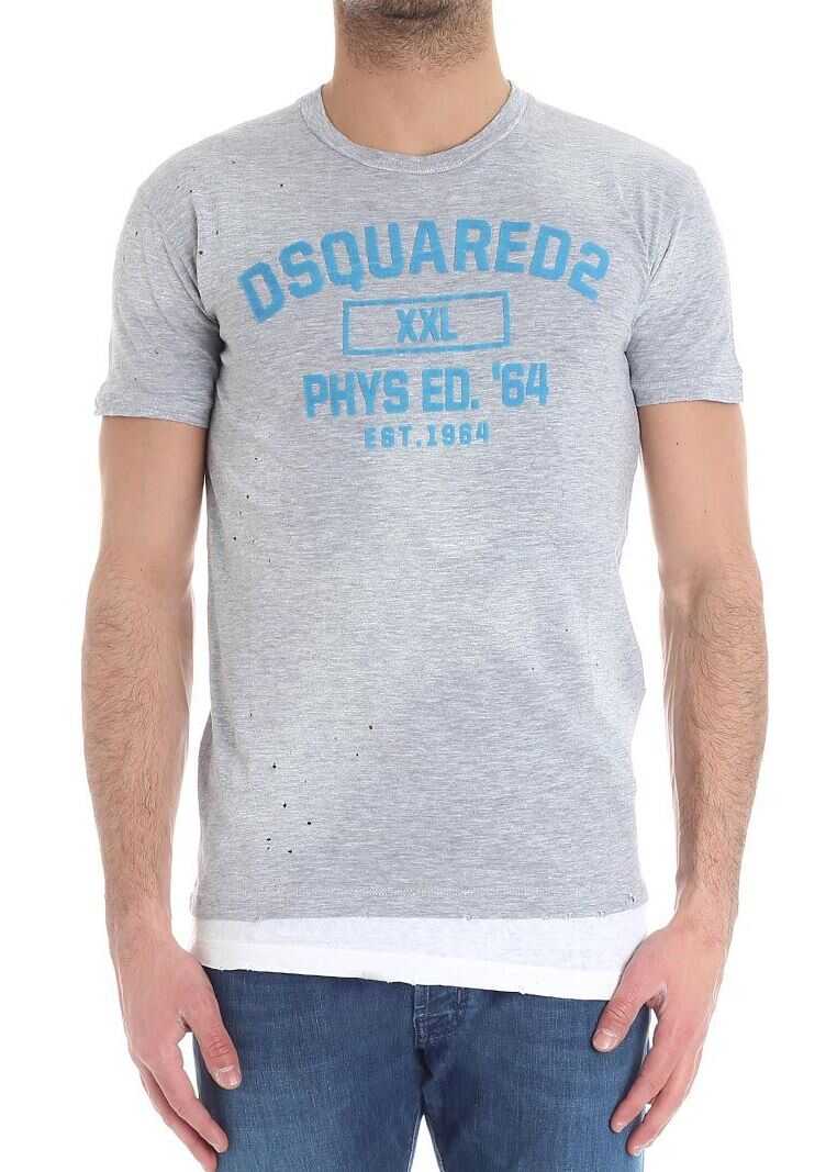 Tricou DSQUARED2 Gray T-Shirt With Flock Print Gray