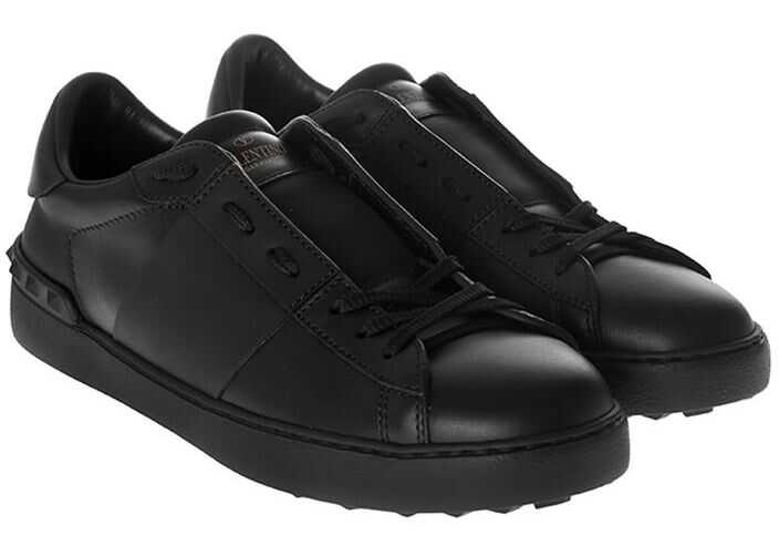 Tenis Valentino Garavani Black Leather Sneakers Black