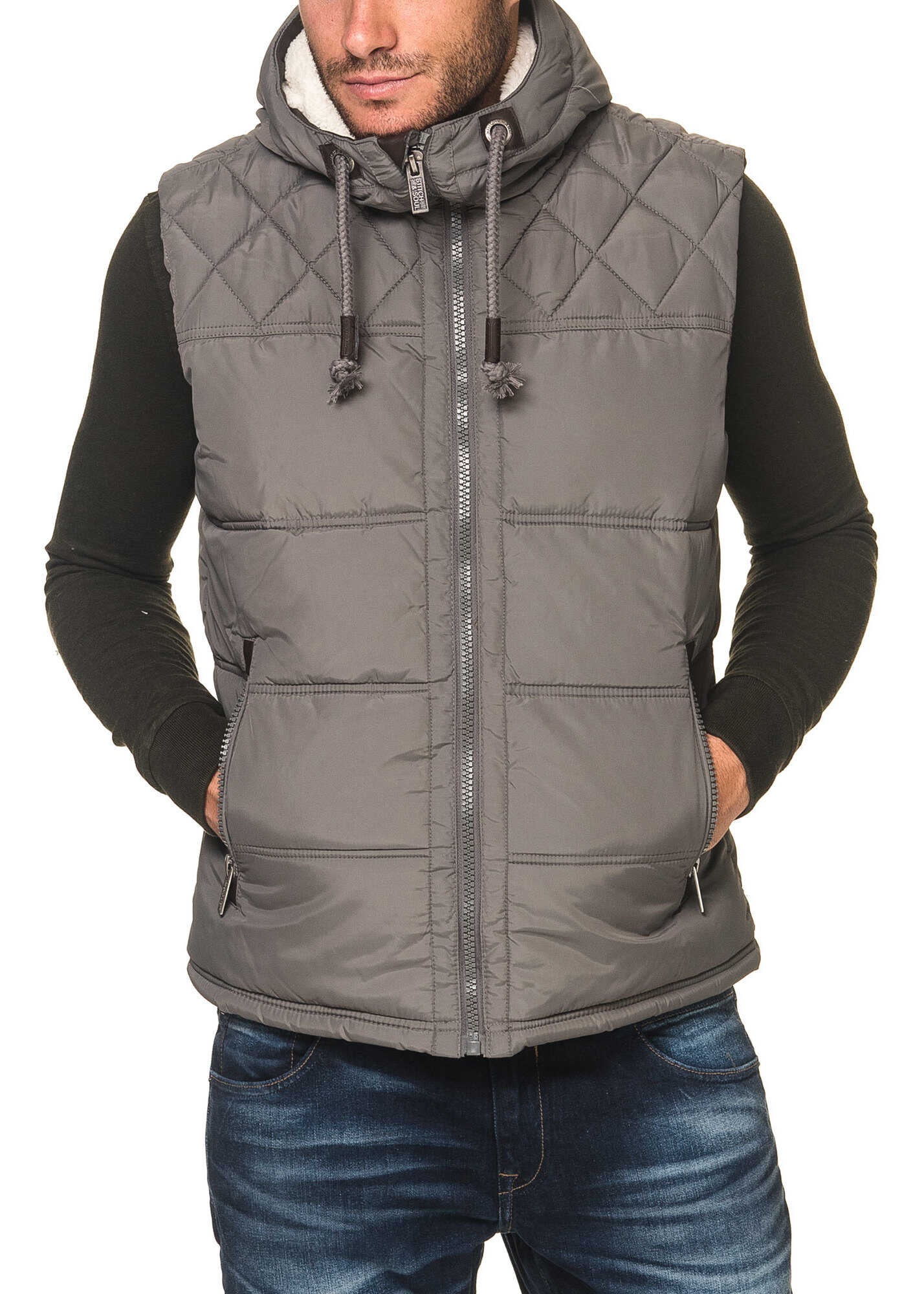 Geaca Stitch & Soul Men's Quilted Vest In Grey* Dusty Grey