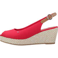 Platforme Iconic Elba Basic Sling Back Wedges In Red Femei