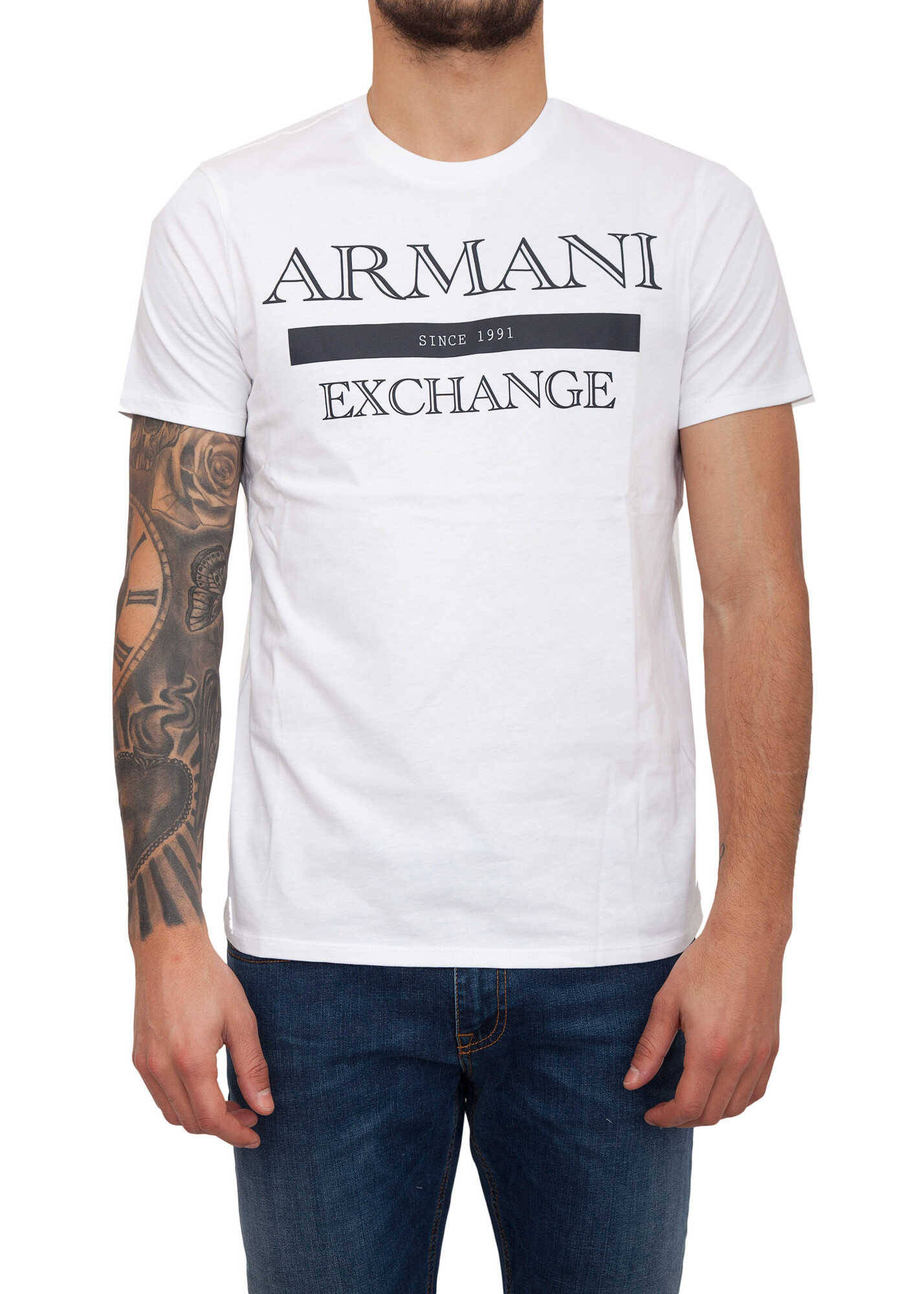 Tricou Armani Exchange 6C889E04 WHITE
