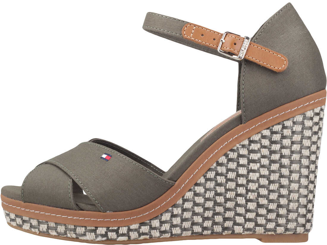 Platforma Tommy Hilfiger Iconic Elena Basic Wedges In Olive Olive