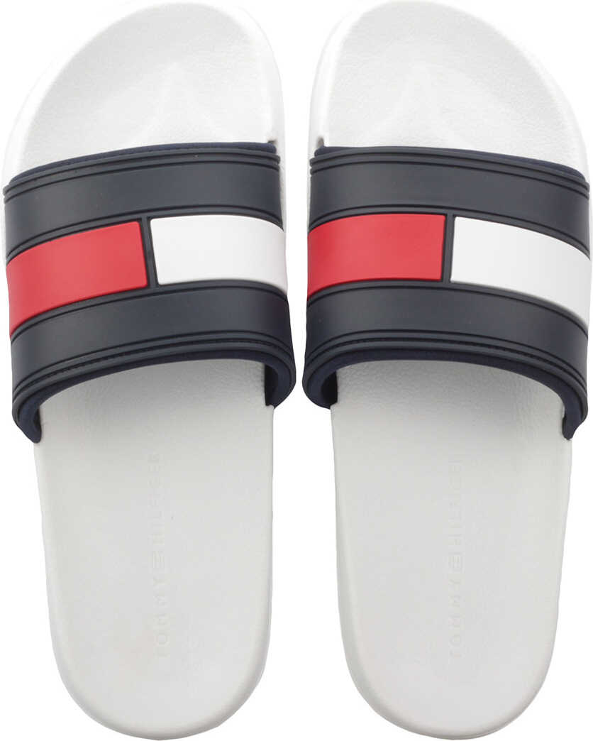 Slap Tommy Hilfiger Flag Pool Slide In White Navy Red White