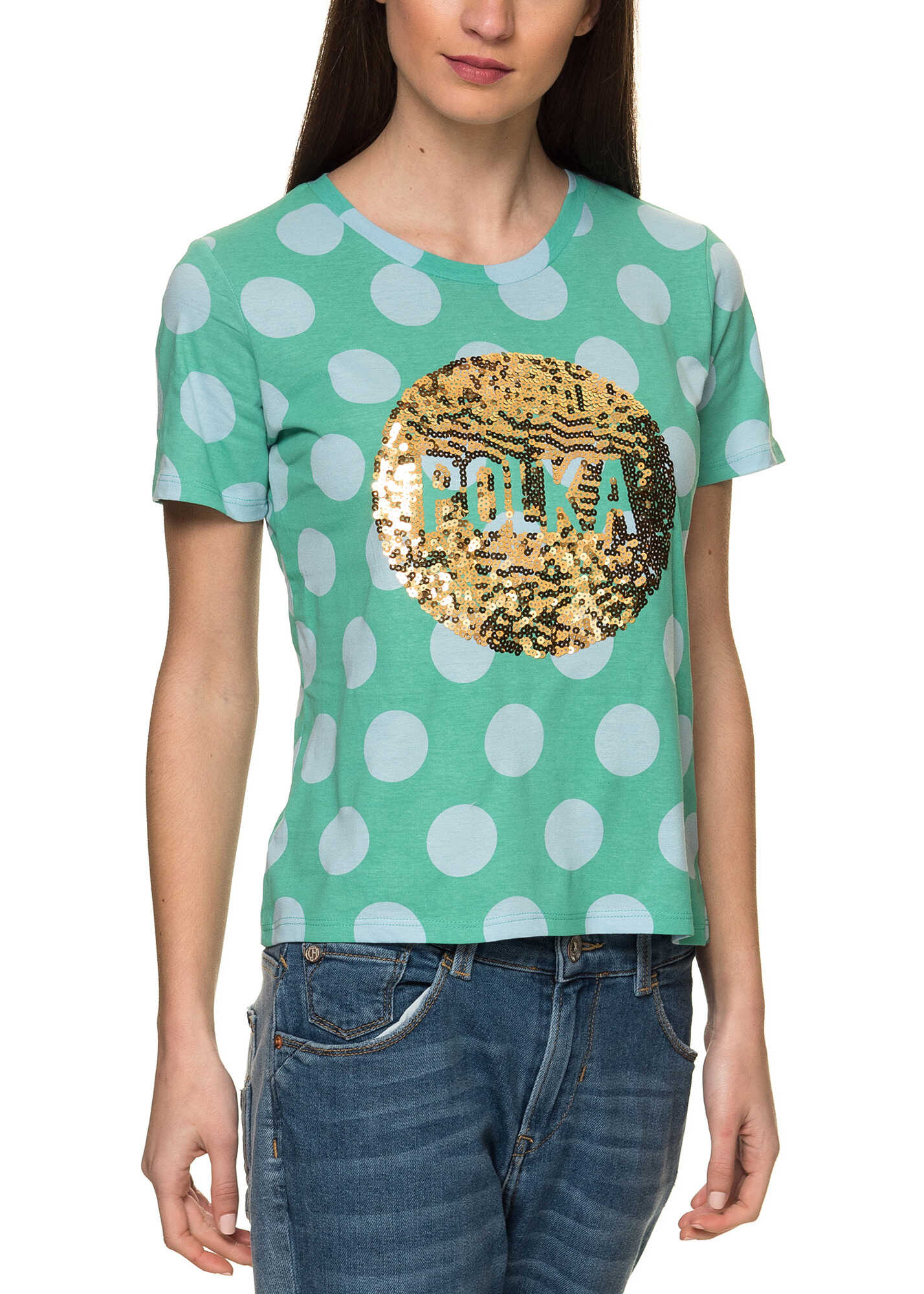 Tricou sh by Silvian Heach Cabreuna Women's Green T Shirt Green-Blue