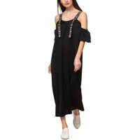 Rochii Cianorte Women's Black Midi Dress Femei
