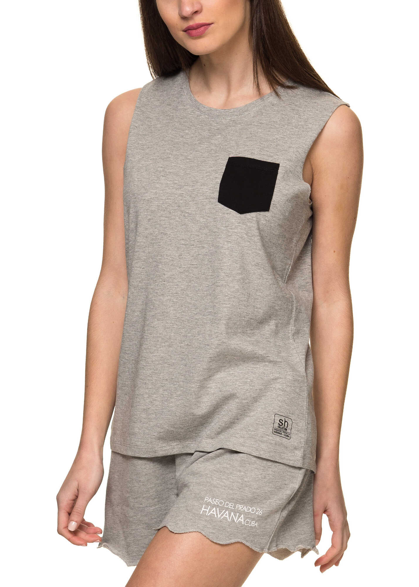 Bluza sh by Silvian Heach Singlet Maranca Women's Grey Top Grey Light