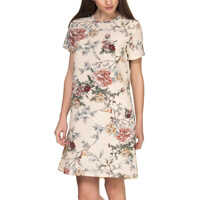 Rochii Women's Cream Floral Dress Femei