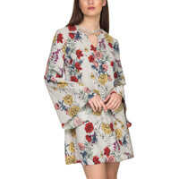 Rochii Women's Grey Floral Dress Femei