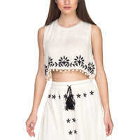 Bluze Women's White Crop Top Femei