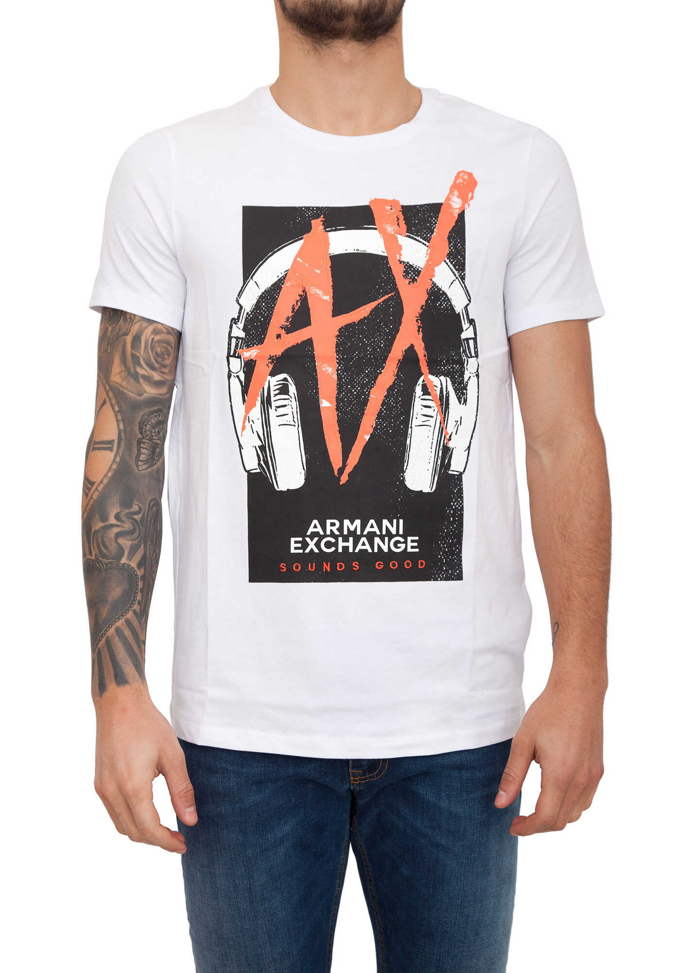 Tricou Armani Exchange 364C59D6 WHITE