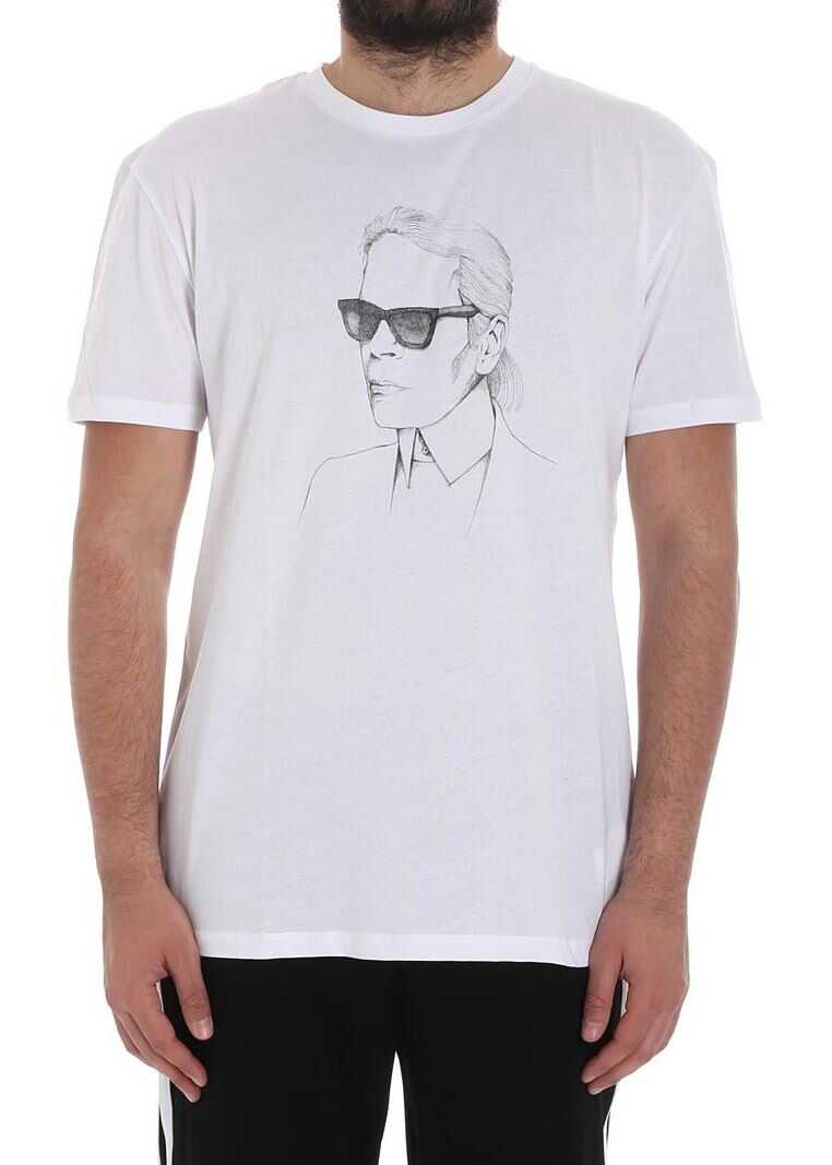 Tricou Karl Lagerfeld White Cotton T-Shirt White