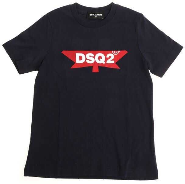Tricou DSQUARED2 Blue T-Shirt With Red Logo Blue