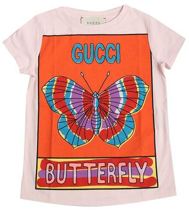 Tricou Gucci Pink Butterfly T-Shirt Pink