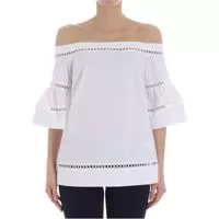 Bluze White Cotton Top Femei