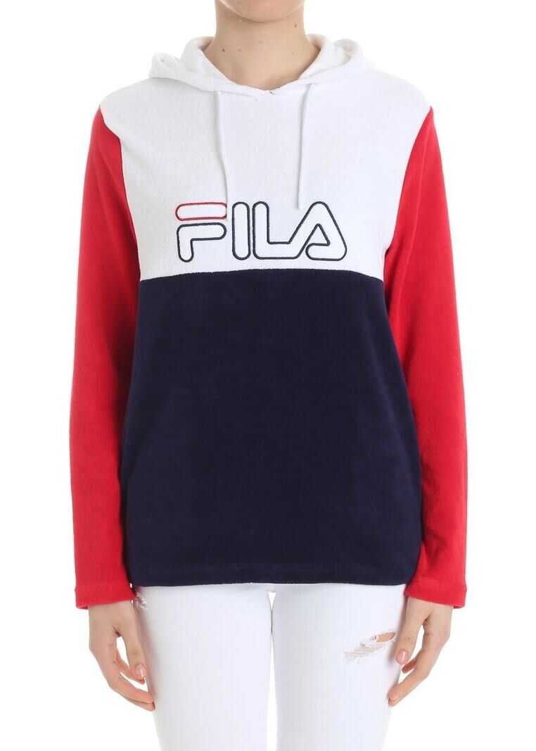 Bluza Fila White, Red And Blue Sponge Sweatshirt Blue