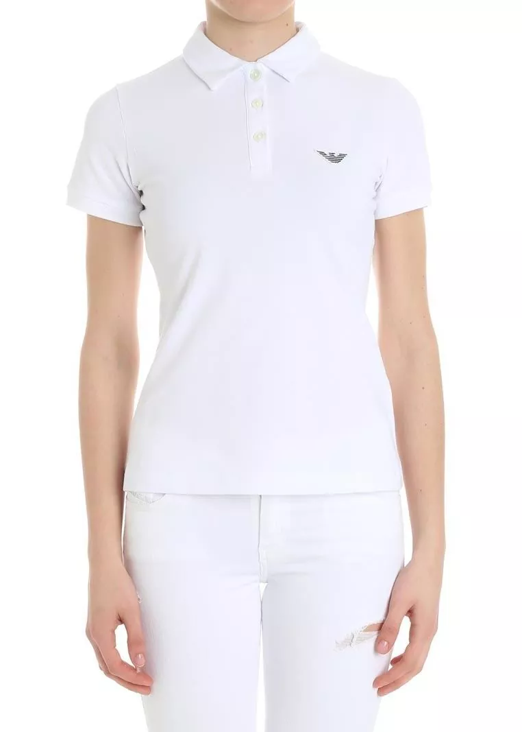 Tricou Emporio Armani White Polo With Logo White