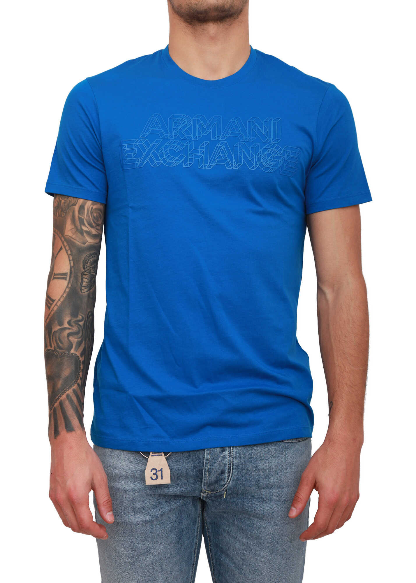 Tricou Armani Exchange 89A69529 BLUE