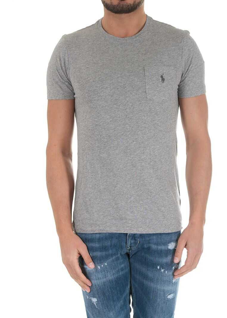 Tricou Ralph Lauren Grey Crewneck T-Shirt With Patch Pocket Gray