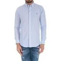 Camasi elegante Striped Light Blue Button-Down Shirt Barbati