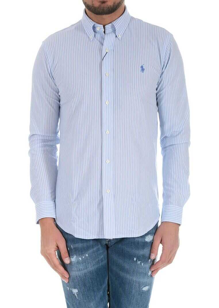 Camasa Ralph Lauren Striped Light Blue Button-Down Shirt Light Blue