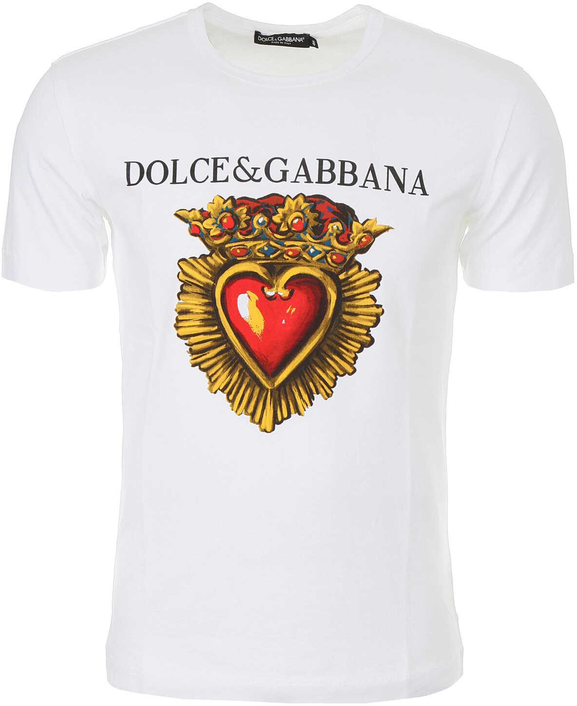 Tricou Dolce & Gabbana Sacred Heart T-Shirt CUORE SACRO FDO BIANCO