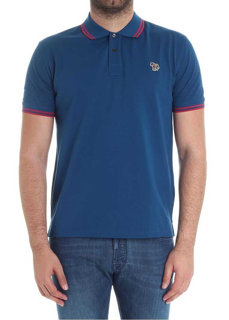 Tricou Paul Smith Blue Polo With Logo Blue
