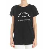 Tricouri Black T-Shirt With Logo Print Femei
