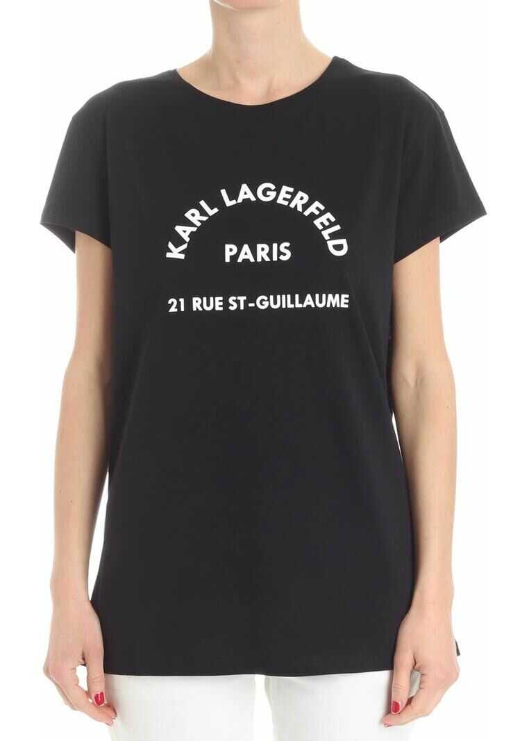 Karl Lagerfeld Black T-Shirt With Logo Print Black