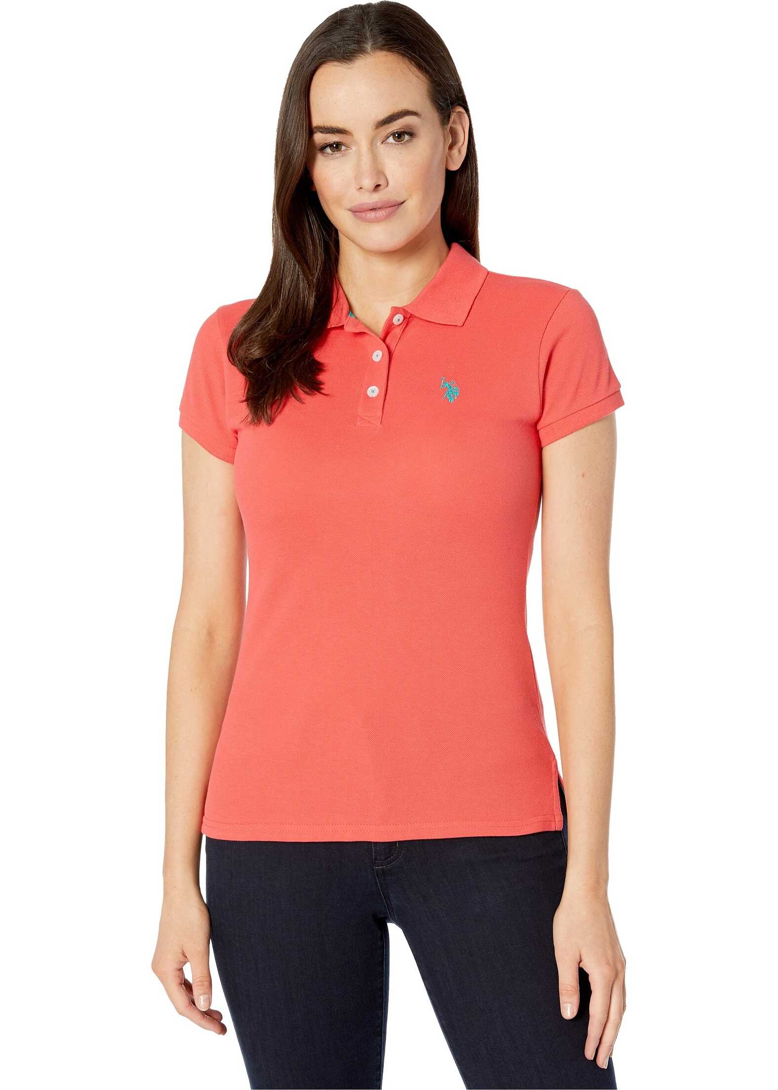 U.S. POLO ASSN. Solid Pique Polo Shirt Max Poppy