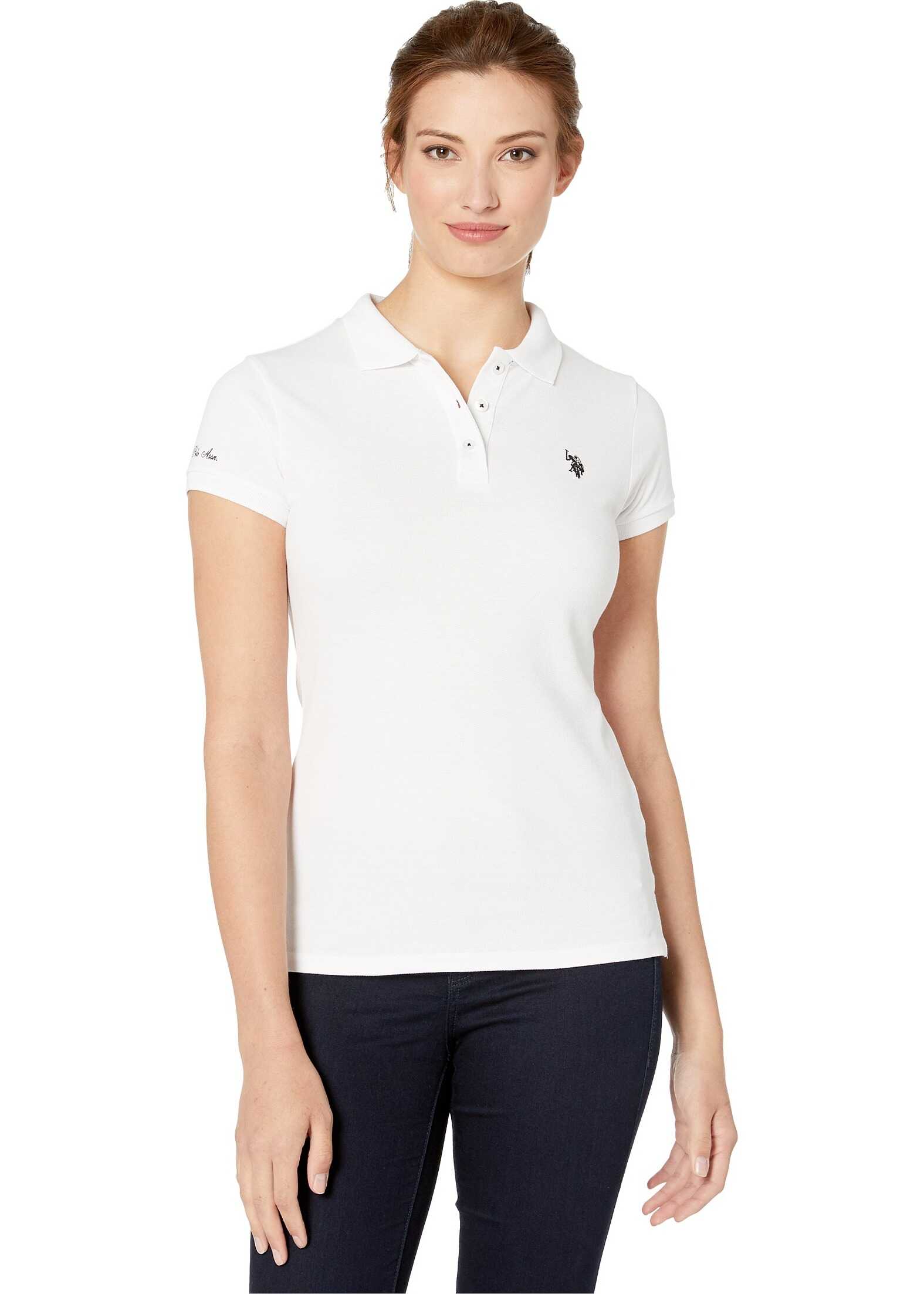 U.S. POLO ASSN. Solid Pique Polo Shirt Optic White