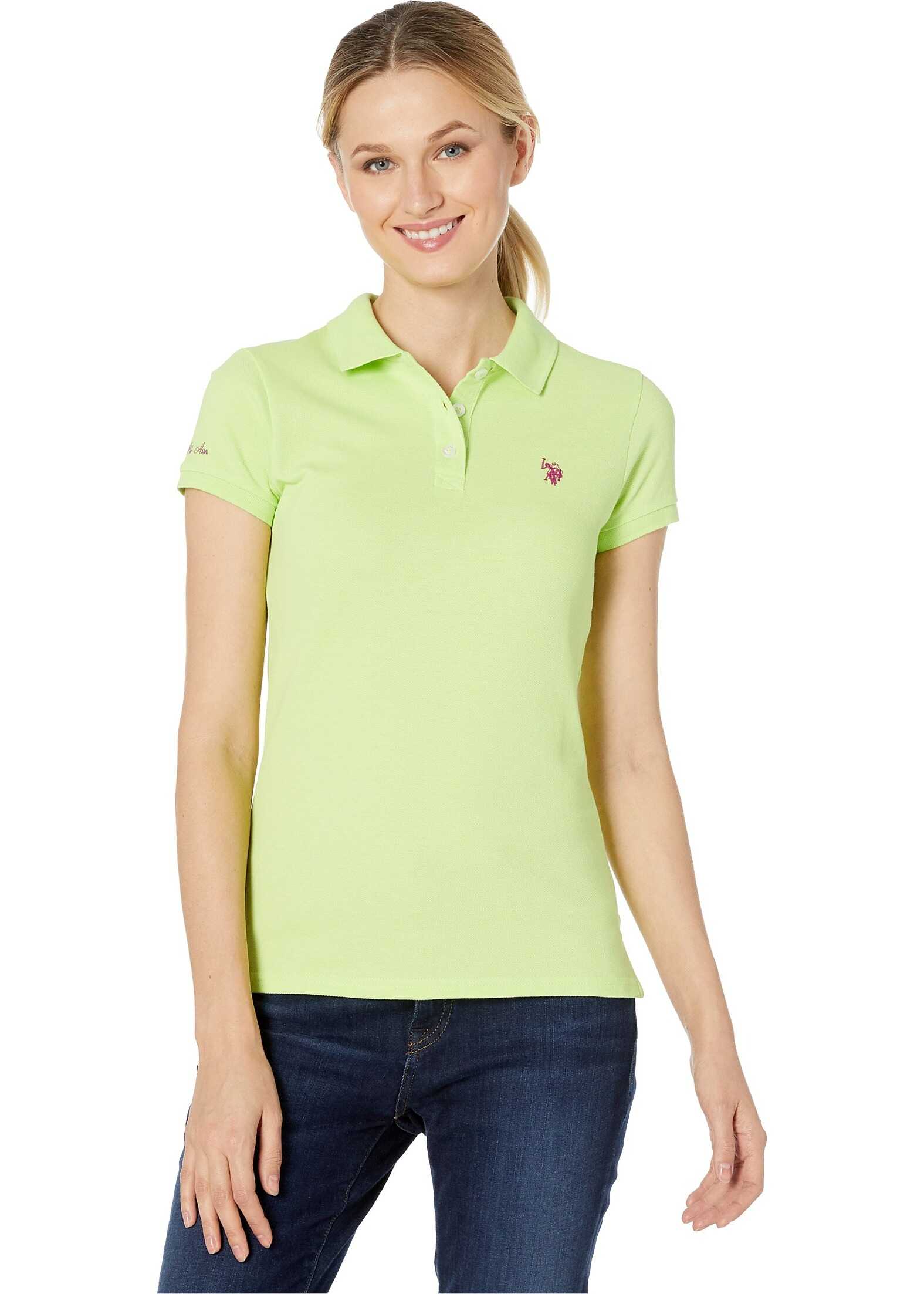 U.S. POLO ASSN. Solid Pique Polo Shirt Swizzle Lime