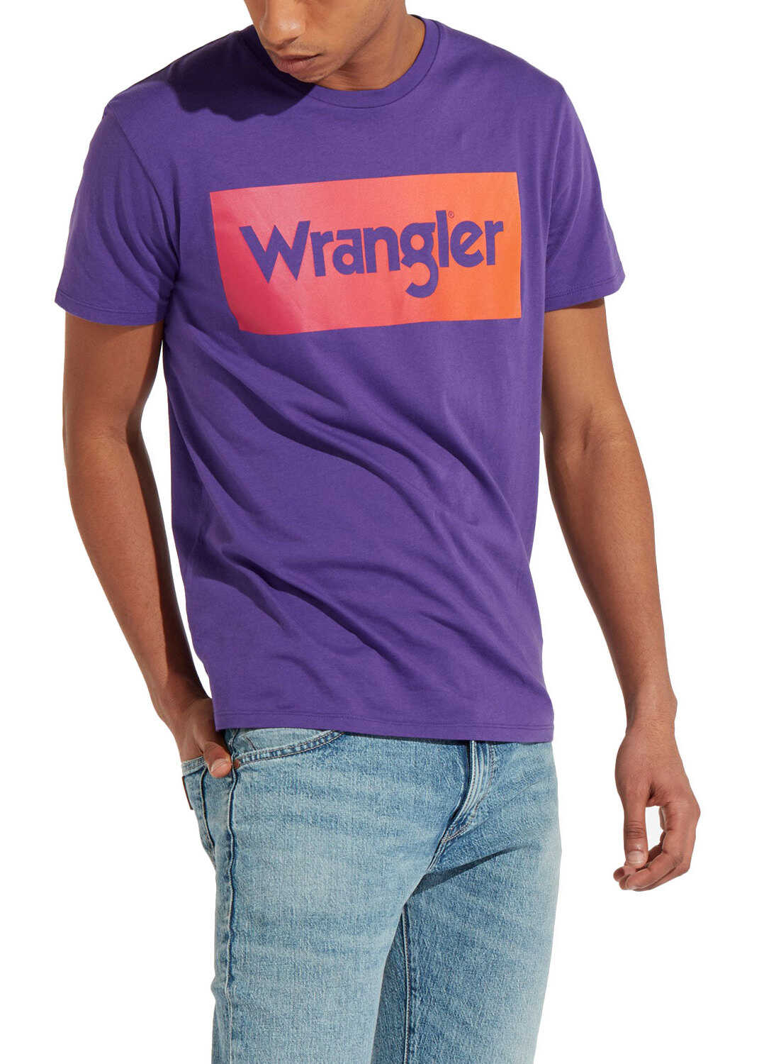 Tricou Wrangler Logo Tee Men's Shortsleeve T Shirt In Purple Tropical Purple