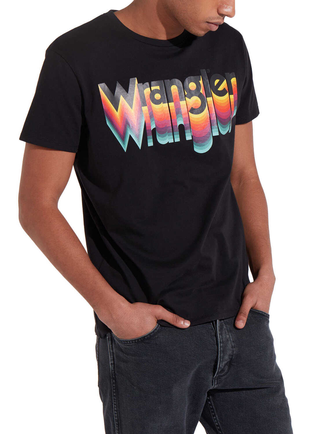 Tricou Wrangler Logo Tee Men's Shortsleeve T Shirt In Black Black