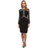 Rochii Crepe Long Sleeve Dress w/ Blocked Lace Detail Dress* Femei