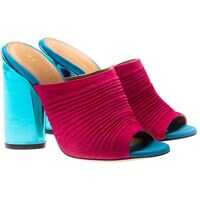 Saboti Fuchsia Suede Mules Femei