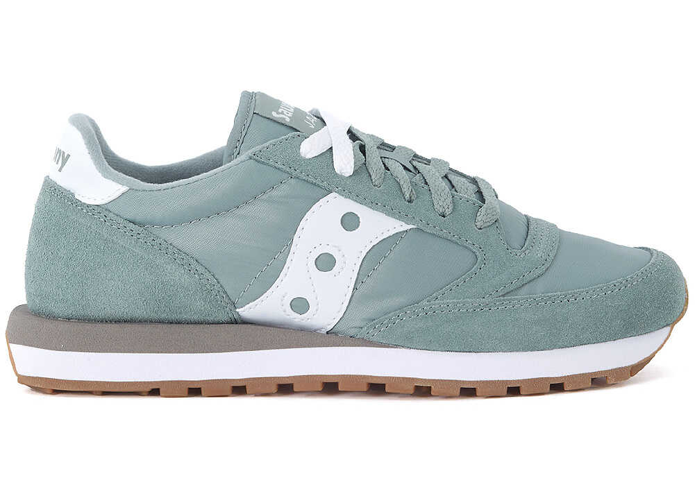 Saucony Jazz Green And White Suede And Nylon Sneaker Green