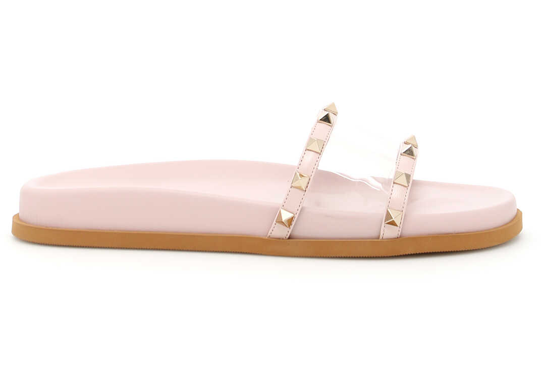 Sandala Valentino Garavani Slides With Clear Detail WATER ROSE