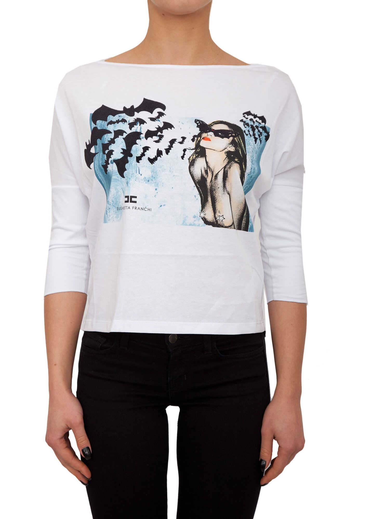 Tricou Elisabetta Franchi 9F129B8D FLORAL WHITE