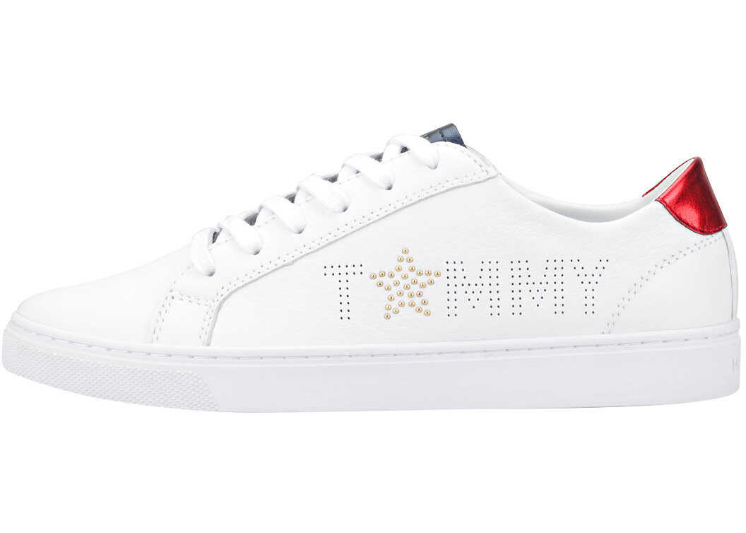 Tenis Tommy Hilfiger Tommy Star Metallic Sneaker Trainers In White Red* White