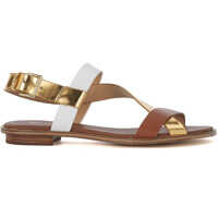 Sandale Sandalo Michael Kors Mackay In Pelle Oro Bianca E Cuoio Femei