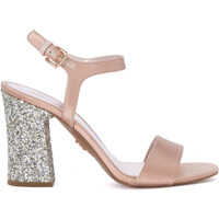 Pantofi cu Toc Sandalo Michael Kors Tori In Raso Rosa E Glitter Argento Femei