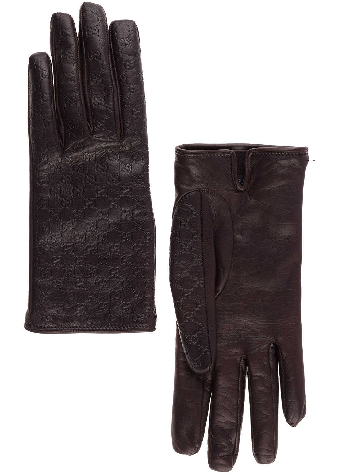 Manusa Gucci Leather Gloves Brown