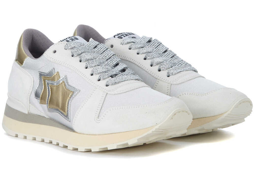 Pantofi sport Atlantic Stars Alhena White, Gold And Silver Leather Sneakers White Femei (BM 5791238) 2
