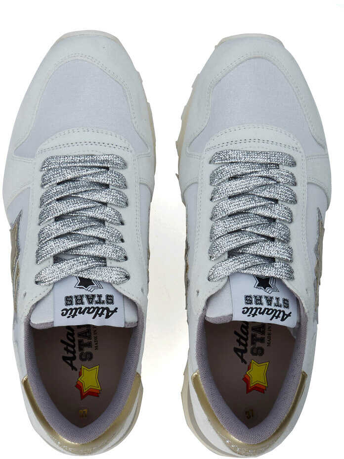 Pantofi sport Atlantic Stars Alhena White, Gold And Silver Leather Sneakers White Femei (BM 5791238) 5