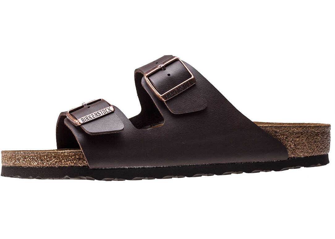 Slap Birkenstock Arizona Birko-Flor Regular Sandals In Dark Brown Brown