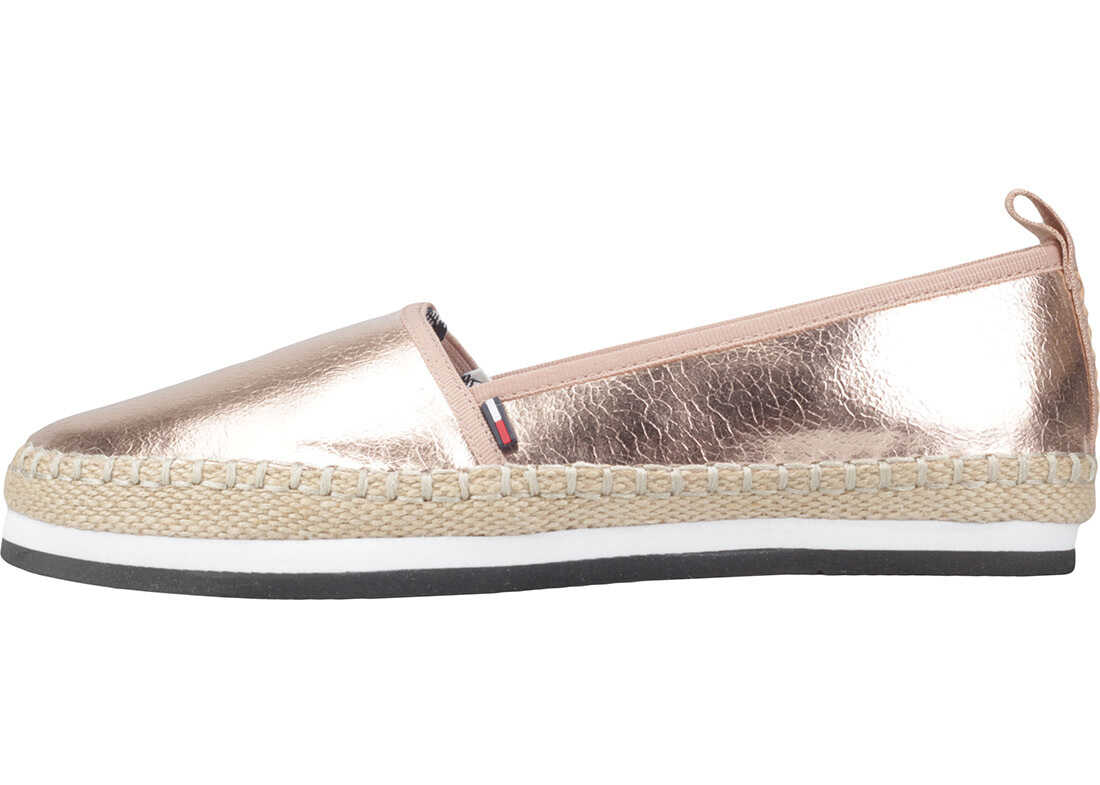 Espadrila Tommy Hilfiger Sporty Metallic Slip On Espadrilles In Rose Gold* Red