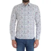 Camasi Paul Smith Light-Blue Shirt With Fish Prints