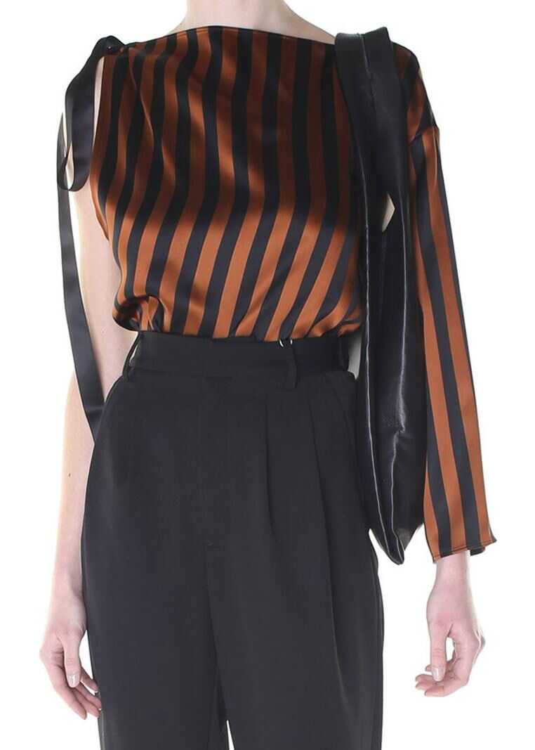 Bluza Kenzo Asymmetrical Off-Shoulders Top Brown