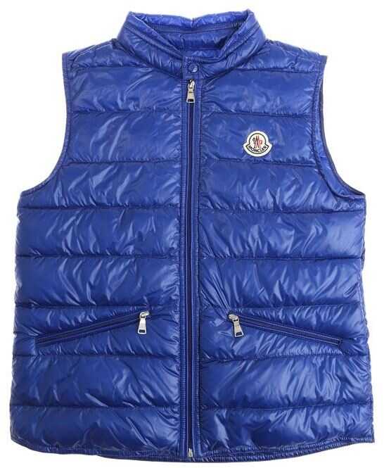 Geaca Moncler Kids Gui Sleeveless Down Jacket Blue