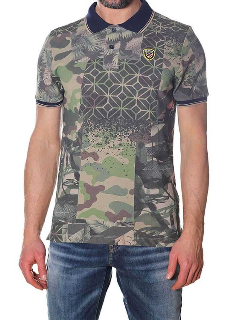 Tricou Blauer Printed Pique Polo Green